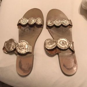 Gold Jack Rogers Two Strap Sandal